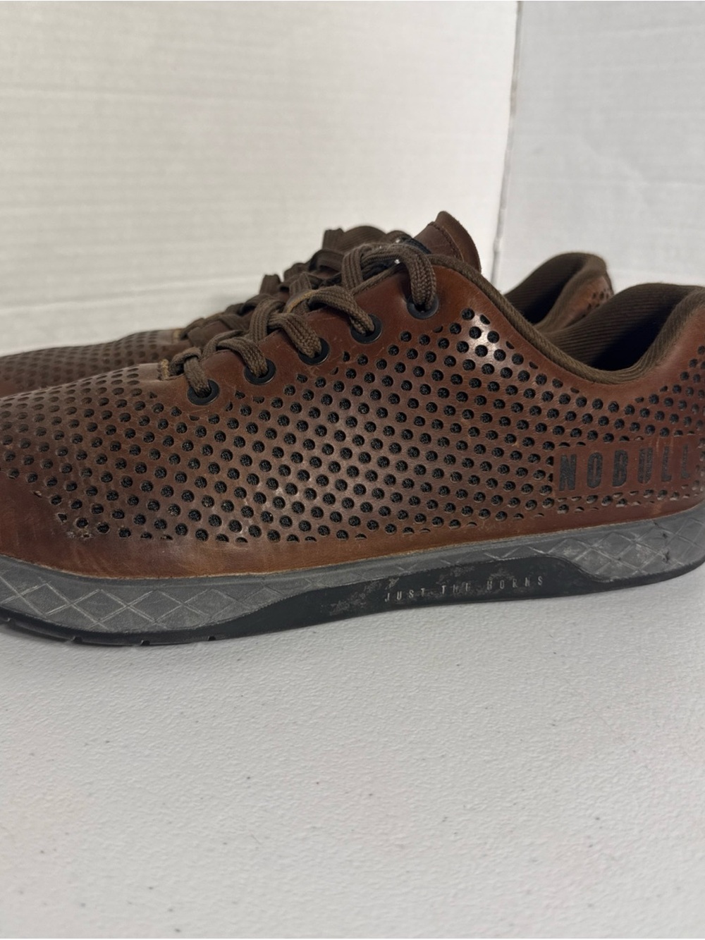 NOBULL Brown Perforated Leather Trainer - Picture 2 of 15